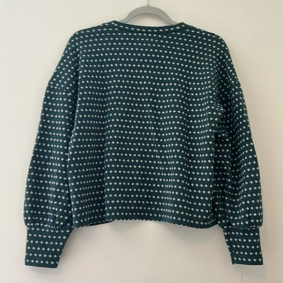 Madewell Floral Jacquard Puff-Sleeve Top in Green Lane - Picture 6 of 8